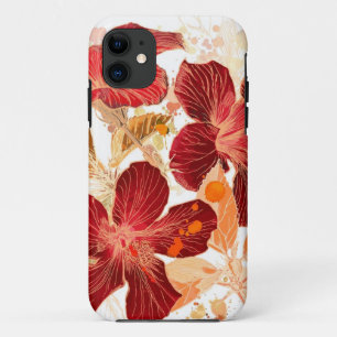 Hibiscus flower - watercolor paint 2 iPhone 11 case