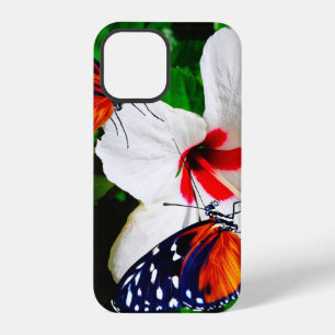 Hibiscus flower with 2 Tiger Longwing butterflies iPhone 12 Pro Case