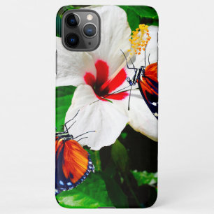 Hibiscus flower with 2 Tiger Longwing butterflies iPhone 11Pro Max Case