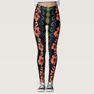Hibiscus Flower With Pineapple Leggings