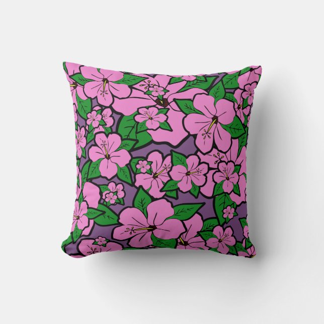 Hibiscus Flowers #4 Cushion (Front)
