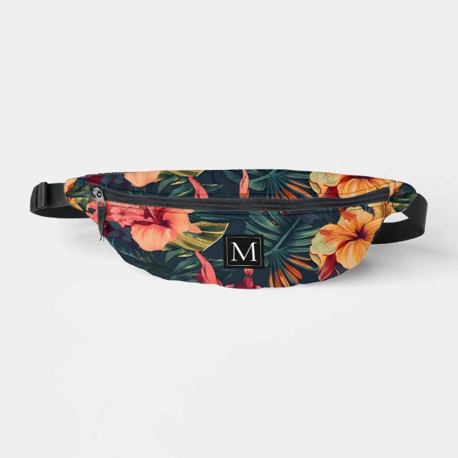 Hibiscus Flowers, A Tropical Floral Bum Bags (Front)