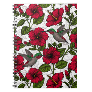 Hibiscus flowers and hummingbirds notebook