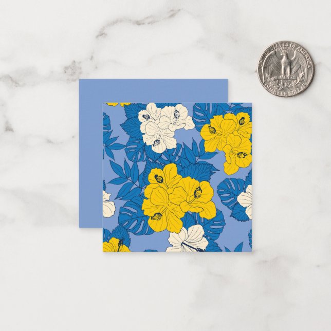 Hibiscus flowers and leaves   card (Front/Back In Situ)