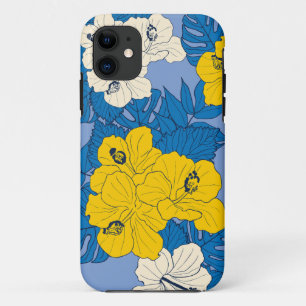 Hibiscus flowers and leaves   iPhone 11 case