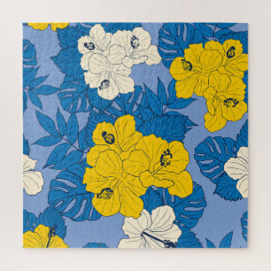 Hibiscus flowers and leaves  jigsaw puzzle