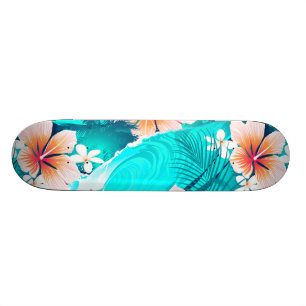 Hibiscus flowers at the beach skateboard