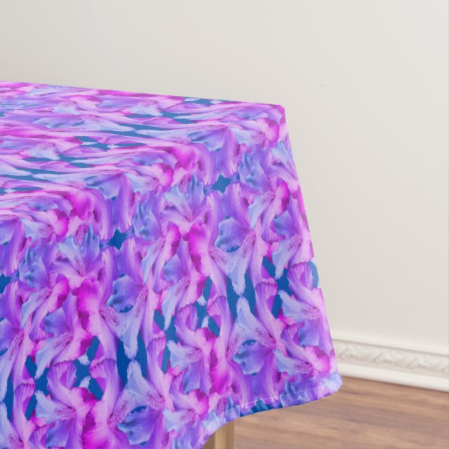 Hibiscus Flowers Bouquet Pattern Tinted    Tablecloth (In Situ)