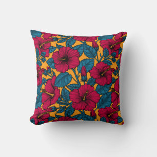 Hibiscus flowers cushion