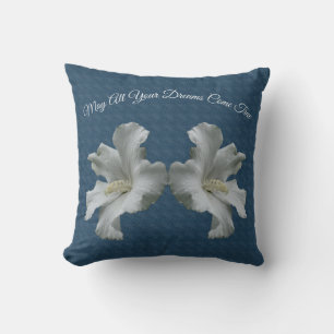 Hibiscus Flowers Dreams Come True Inspirational   Cushion