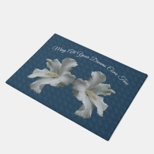 Hibiscus Flowers Dreams Come True Inspirational  Doormat