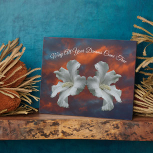 Hibiscus Flowers Dreams Come True Inspirational Plaque