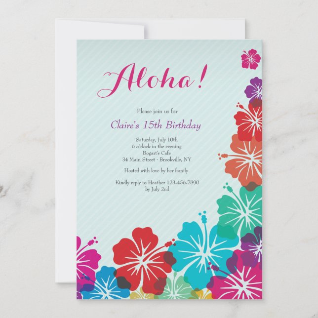 Hibiscus Flowers Invitation (Front)