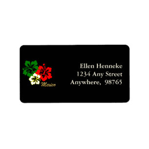 Hibiscus Flowers Label