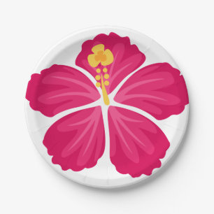 Hibiscus Flowers Paper Plate