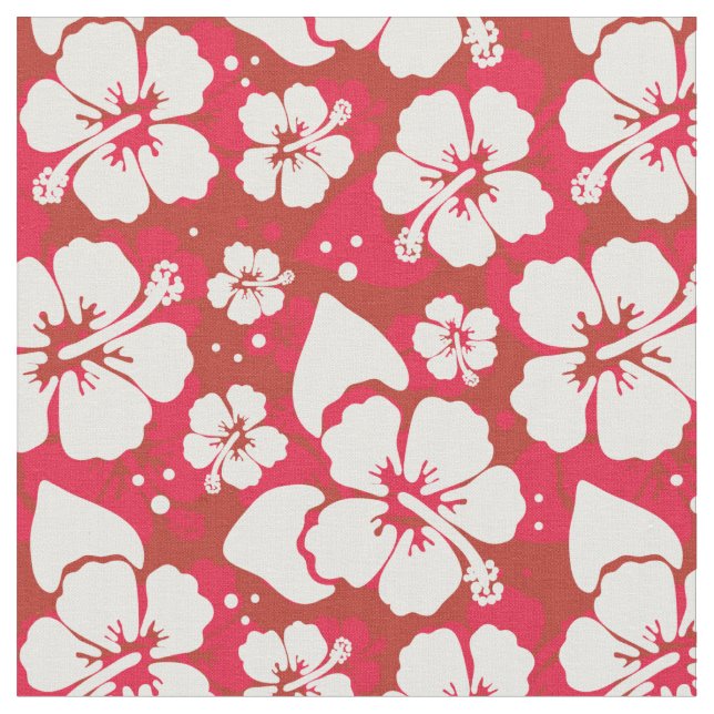 Hibiscus Flowers Pattern Fabric (Close Up)