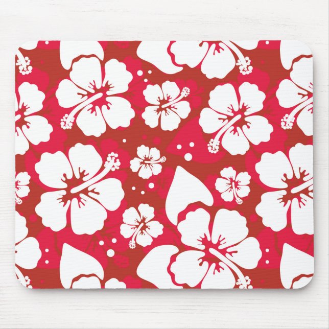 Hibiscus Flowers Pattern Mouse Pad (Front)
