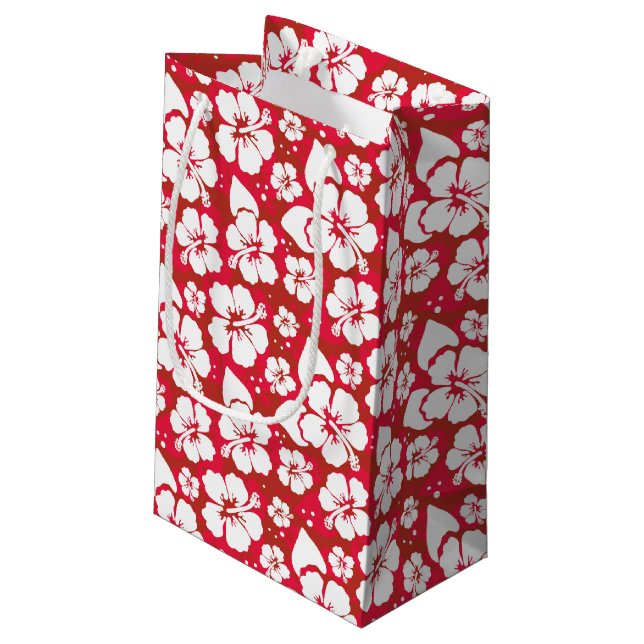 Hibiscus Flowers Pattern Small Gift Bag (Back Angled)