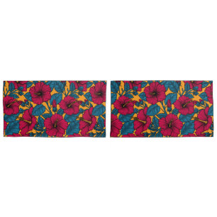 Hibiscus flowers pillowcase
