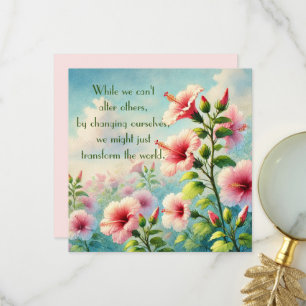 Hibiscus Flowers & Quote Thank You Card