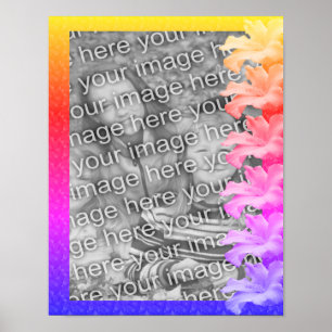 Hibiscus Flowers Rainbow Create Your Own Photo  Poster