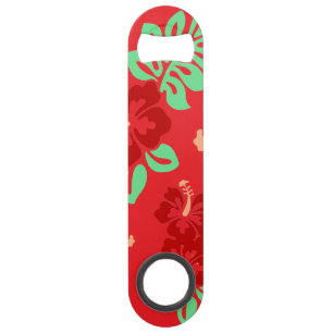 Hibiscus Flowers Red Tropical Pattern