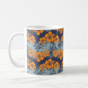 Hibiscus flowers seamless pattern,Vintage floral w Coffee Mug