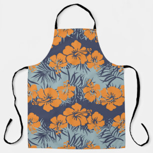 Hibiscus Flowers: Vintage Floral Wallpaper Apron