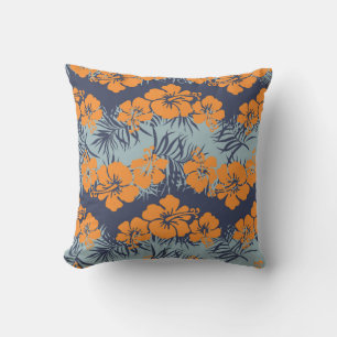 Hibiscus Flowers: Vintage Floral Wallpaper Cushion
