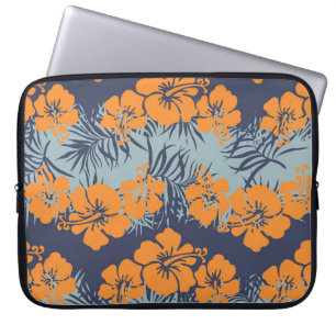 Hibiscus Flowers: Vintage Floral Wallpaper Laptop Sleeve