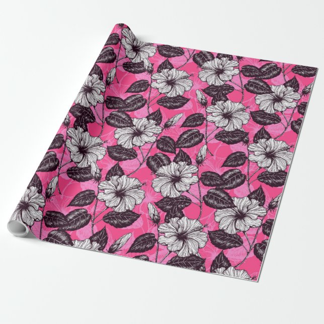 Hibiscus garden 2 wrapping paper (Unrolled)