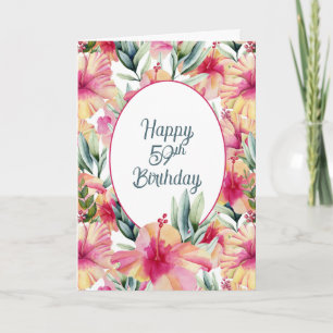 Hibiscus Garden for 59th Birthday Card