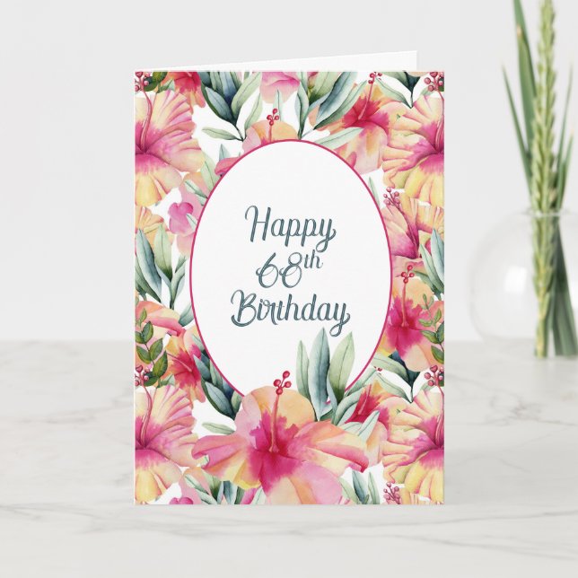 Hibiscus Garden for 68th Birthday Card (Front)