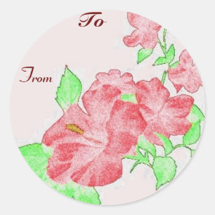 Hibiscus Gift Tag Stickers