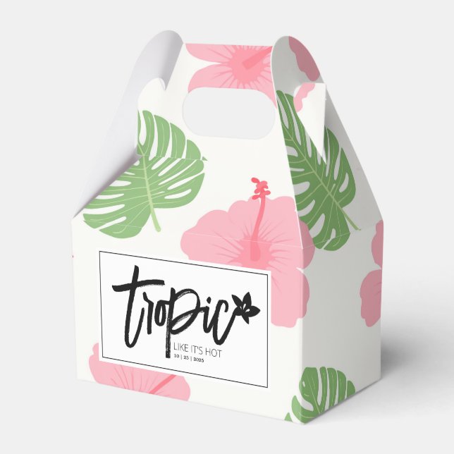 Hibiscus hawaiian aloha print favour box (Front Side)