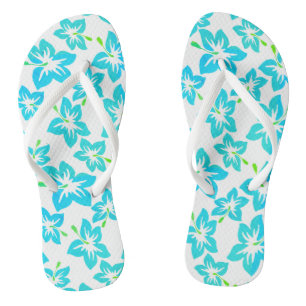 Hibiscus Hawaiian pattern  flip flops