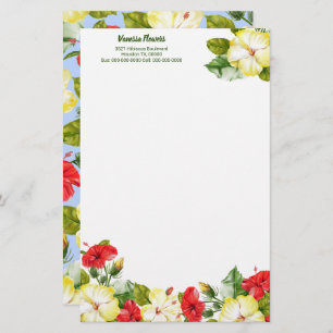 Hibiscus Hawaiian Tropical Floral Stationery