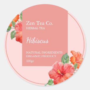 Hibiscus Herbal Tea Business Label