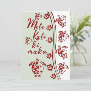 Hibiscus Honu Mele Kalikimaka Greeting Card