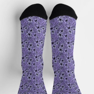Hibiscus in Purple Pattern  N Socks