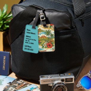 Hibiscus Island Hawaiian Scenic - Brights Luggage Tag