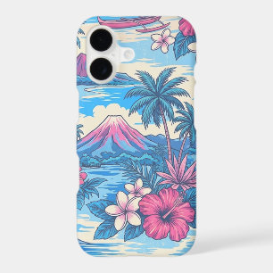 Hibiscus Island Hawaiian Scenic - Pink and Blue
