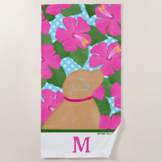 Hibiscus Island Yellow Dog Beach Towel