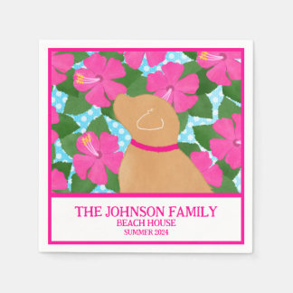 Hibiscus Island Yellow Dog Paper Napkins
