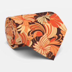 Hibiscus Jungle Floral Hawaiian Tie