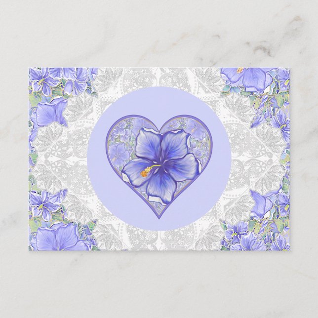 Hibiscus & lace BLUE Enclosure Card (Front)