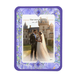 Hibiscus & lace BLUE Magnet