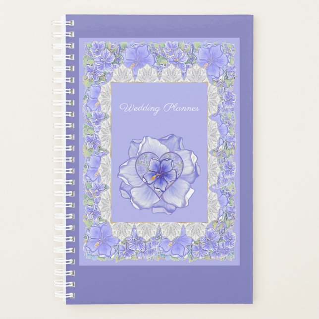 Hibiscus & lace BLUE Planner (Front)