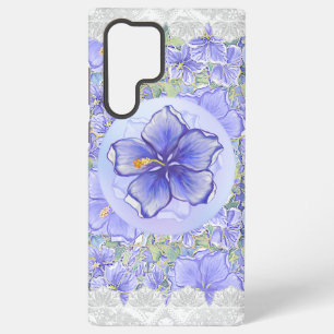 Hibiscus & lace BLUE Samsung Galaxy Case