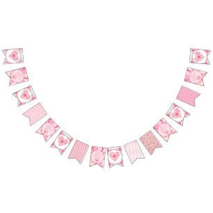 Hibiscus & lace PINK Bunting